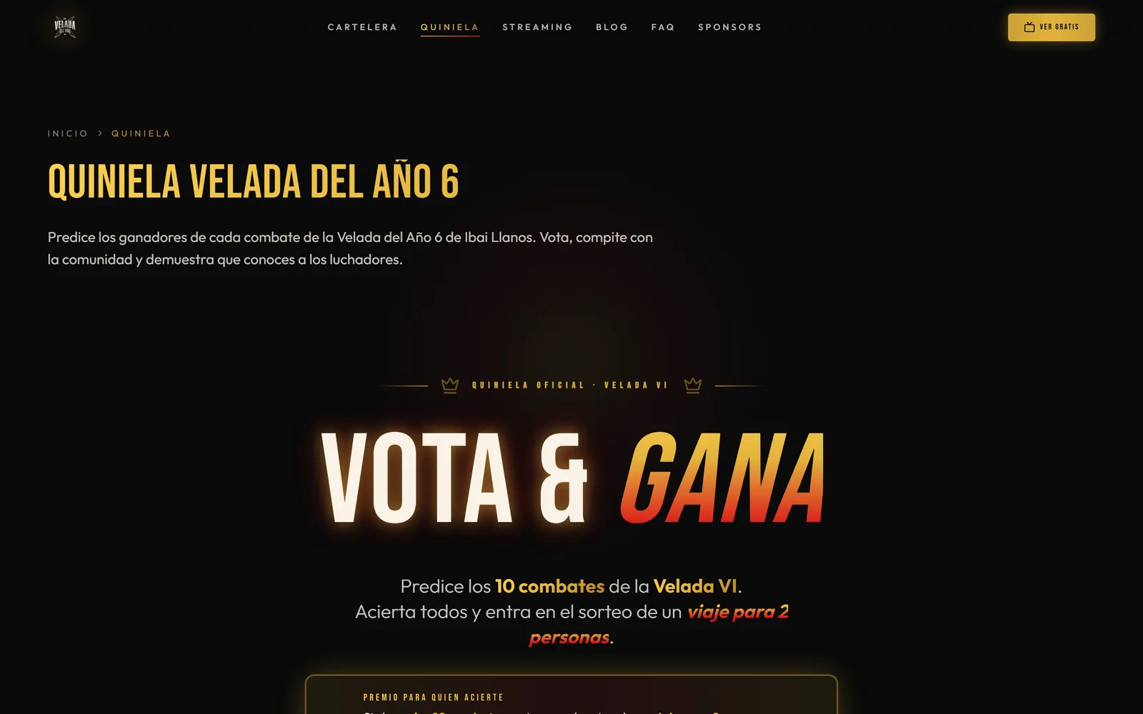 Quiniela interactiva de velada6.com